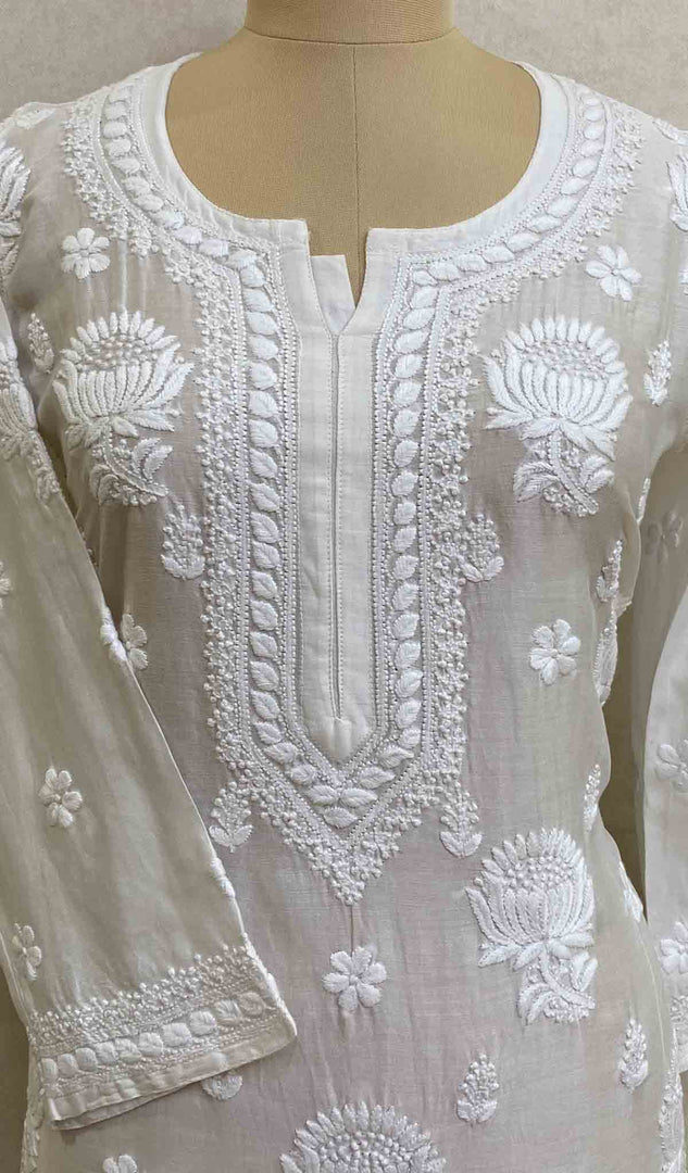 Ivory Hakoba Work Cotton Dress with Belt – Desisandook Enterprises Private  Limited